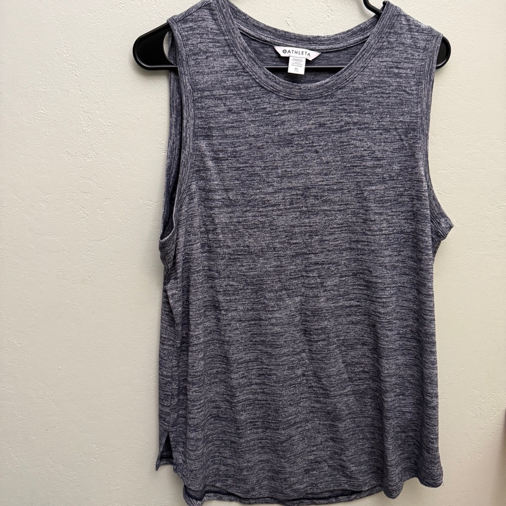 🌟🌟4/$25 Athleta tank top xl Heathered Blue gray Muscle Tee bundle deal sale